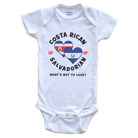 Costa Rican Salvadorian What's Not To Love Heart Flags Baby Bodysuit