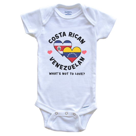 Costa Rican Venezuelan What's Not To Love Heart Flags Baby Bodysuit