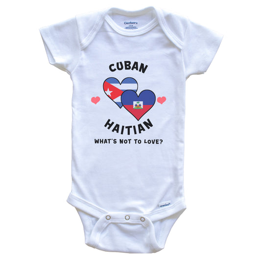 Cuban Haitian What's Not To Love Heart Flags Baby Bodysuit