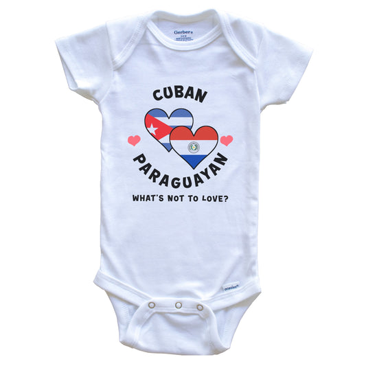 Cuban Paraguayan What's Not To Love Heart Flags Baby Bodysuit