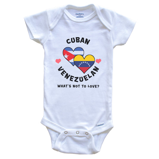 Cuban Venezuelan What's Not To Love Heart Flags Baby Bodysuit