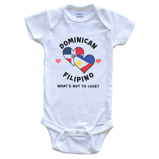 Dominican Filipino What's Not To Love Heart Flags Baby Bodysuit