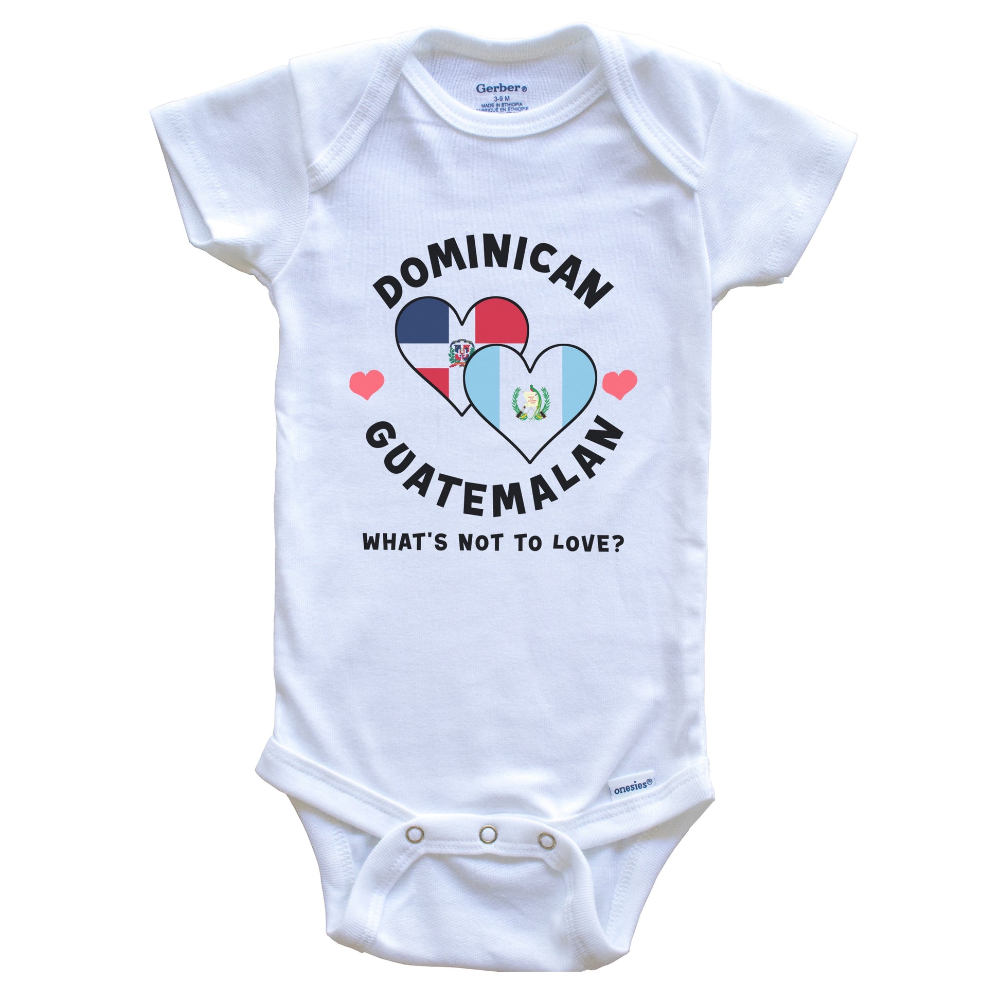 Dominican Guatemalan What's Not To Love Heart Flags Baby Bodysuit