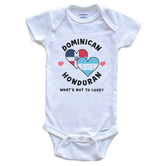 Dominican Honduran What's Not To Love Heart Flags Baby Bodysuit