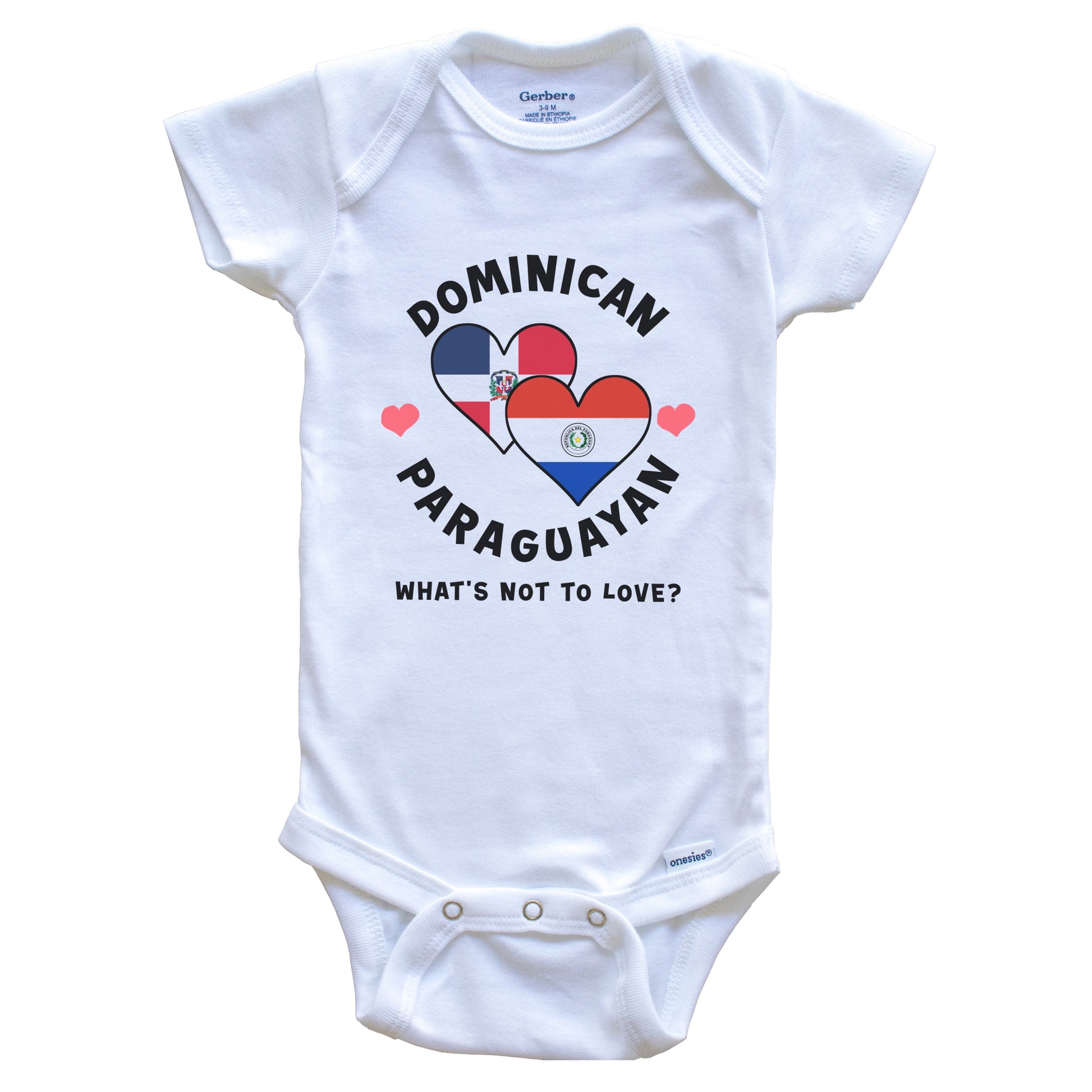 Dominican Paraguayan What's Not To Love Heart Flags Baby Bodysuit