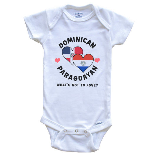 Dominican Paraguayan What's Not To Love Heart Flags Baby Bodysuit
