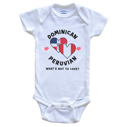Dominican Peruvian What's Not To Love Heart Flags Baby Bodysuit