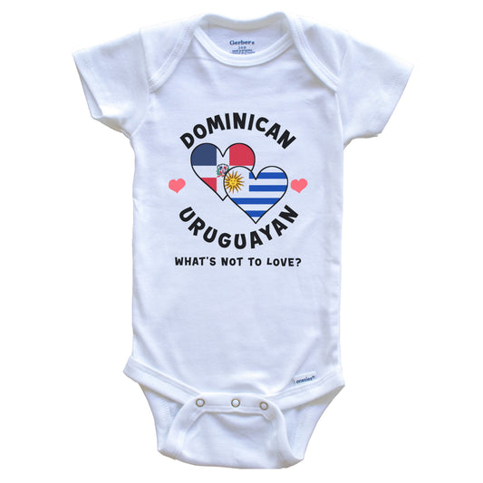 Dominican Uruguayan What's Not To Love Heart Flags Baby Bodysuit