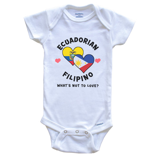 Ecuadorian Filipino What's Not To Love Heart Flags Baby Bodysuit