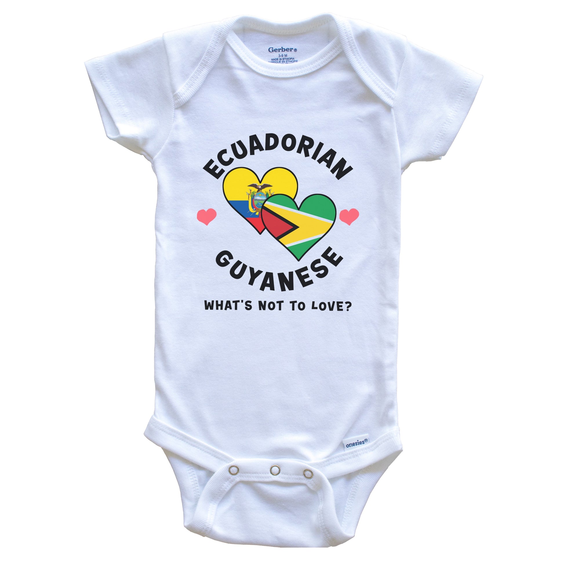 Ecuadorian Guyanese What's Not To Love Heart Flags Baby Bodysuit