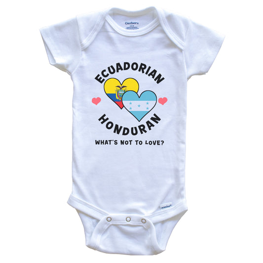 Ecuadorian Honduran What's Not To Love Heart Flags Baby Bodysuit
