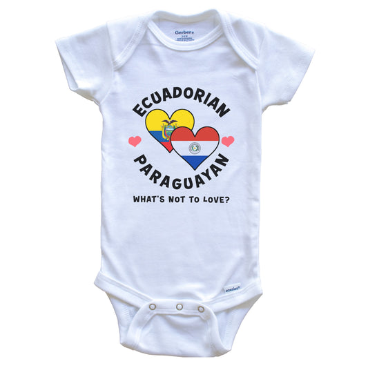 Ecuadorian Paraguayan What's Not To Love Heart Flags Baby Bodysuit