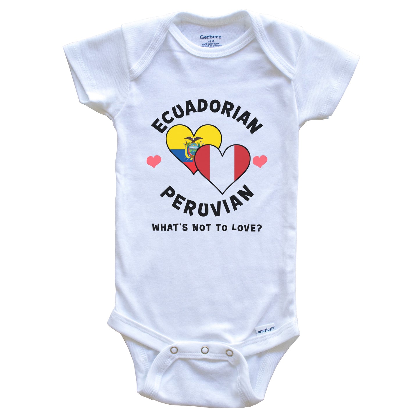 Ecuadorian Peruvian What's Not To Love Heart Flags Baby Bodysuit