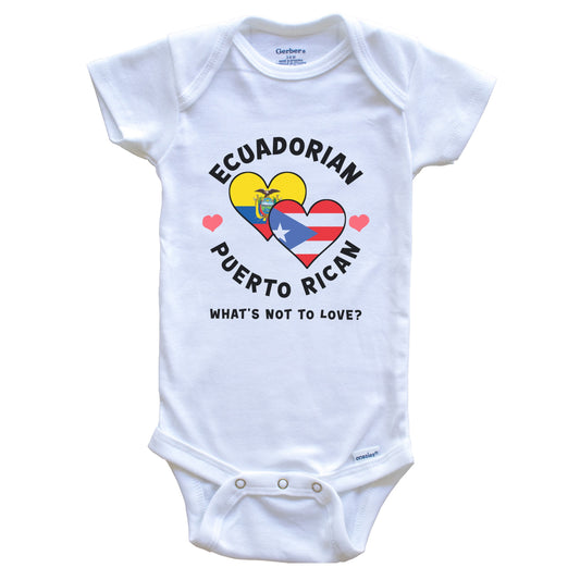 Ecuadorian Puerto Rican What's Not To Love Heart Flags Baby Bodysuit