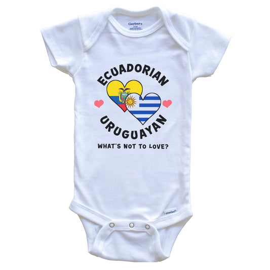 Ecuadorian Uruguayan What's Not To Love Heart Flags Baby Bodysuit