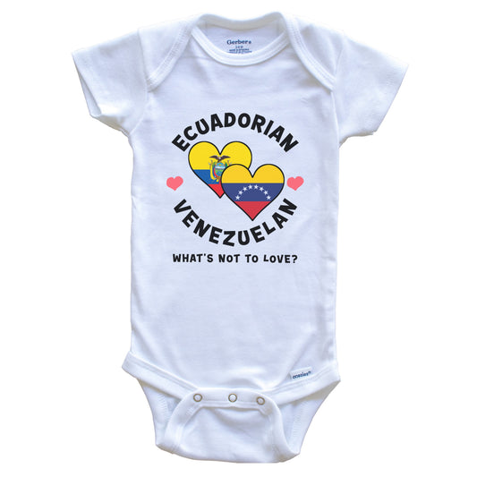 Ecuadorian Venezuelan What's Not To Love Heart Flags Baby Bodysuit
