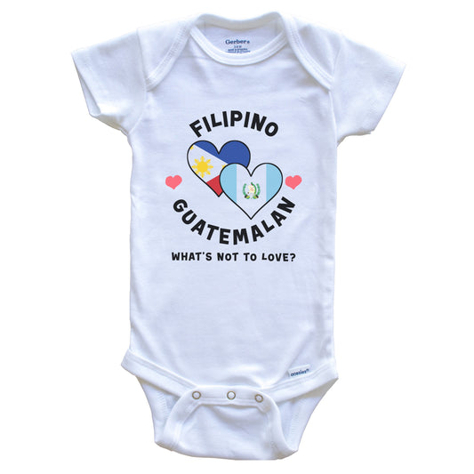 Filipino Guatemalan What's Not To Love Heart Flags Baby Bodysuit