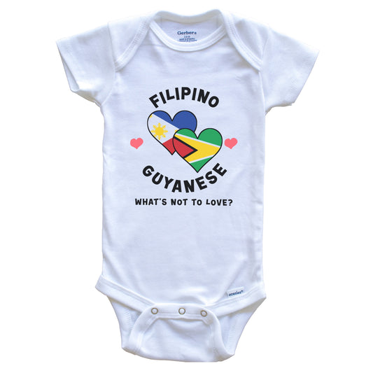 Filipino Guyanese What's Not To Love Heart Flags Baby Bodysuit