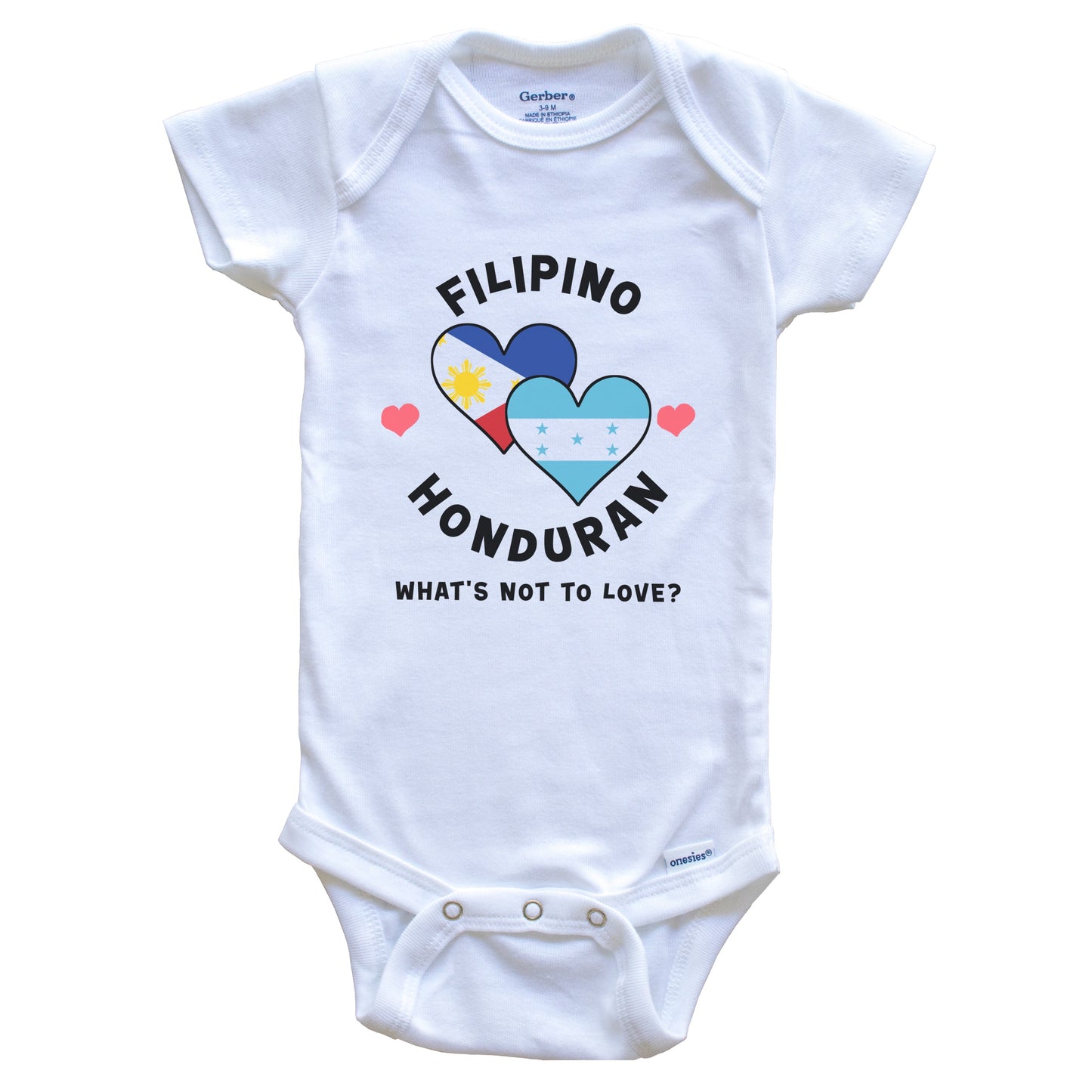 Filipino Honduran What's Not To Love Heart Flags Baby Bodysuit