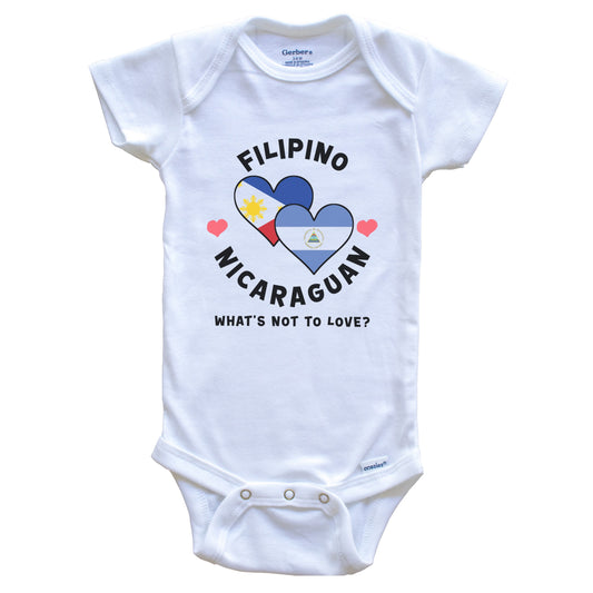 Filipino Nicaraguan What's Not To Love Heart Flags Baby Bodysuit