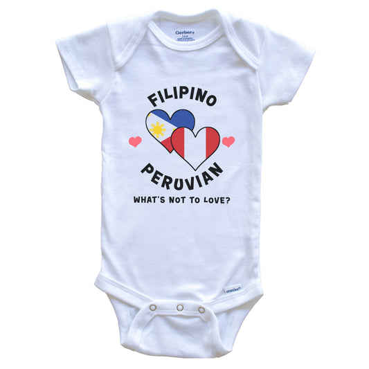 Filipino Peruvian What's Not To Love Heart Flags Baby Bodysuit