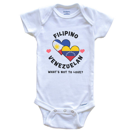 Filipino Venezuelan What's Not To Love Heart Flags Baby Bodysuit