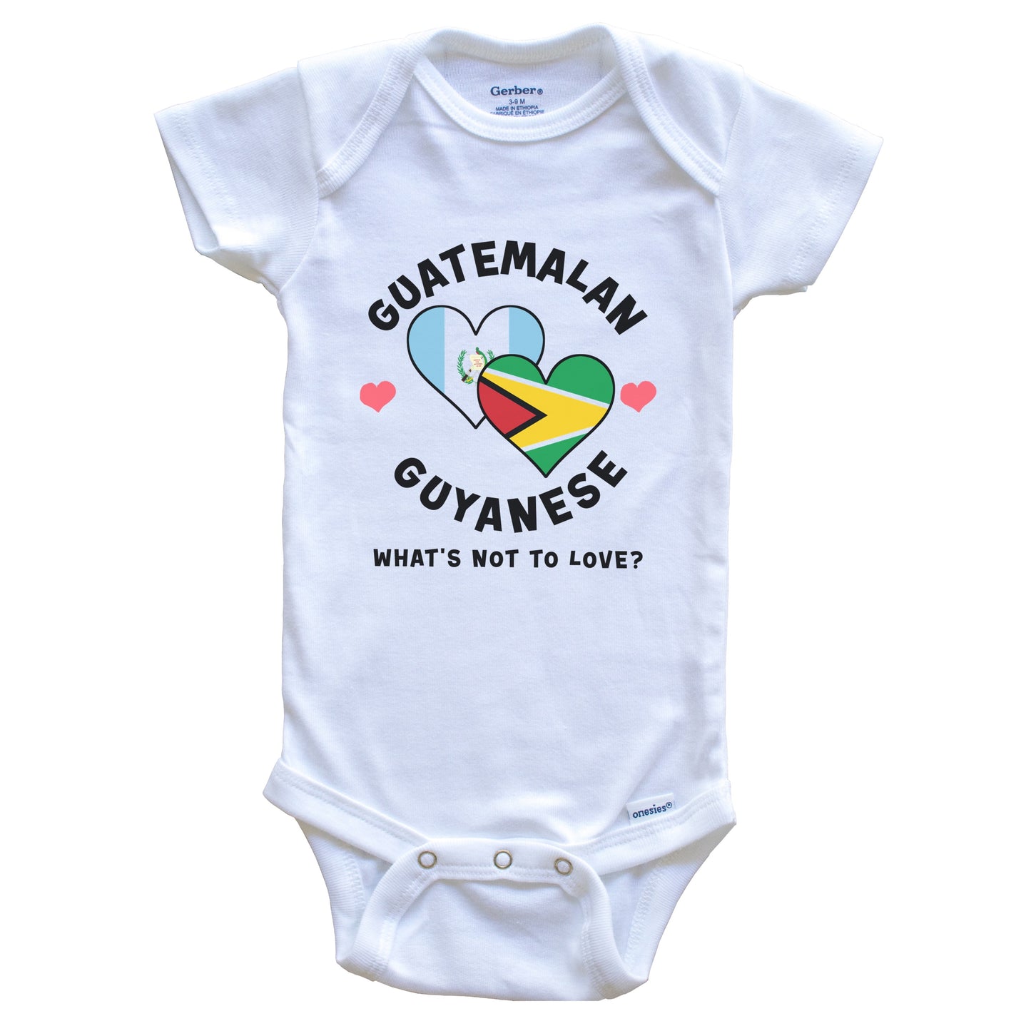 Guatemalan Guyanese What's Not To Love Heart Flags Baby Bodysuit