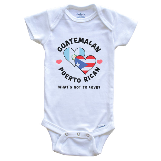 Guatemalan Puerto Rican What's Not To Love Heart Flags Baby Bodysuit