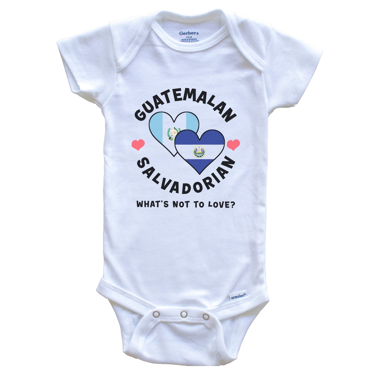 Guatemalan Salvadorian What's Not To Love Heart Flags Baby Bodysuit