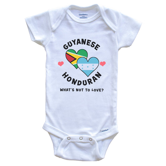 Guyanese Honduran What's Not To Love Heart Flags Baby Bodysuit