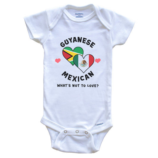 Guyanese Mexican What's Not To Love Heart Flags Baby Bodysuit