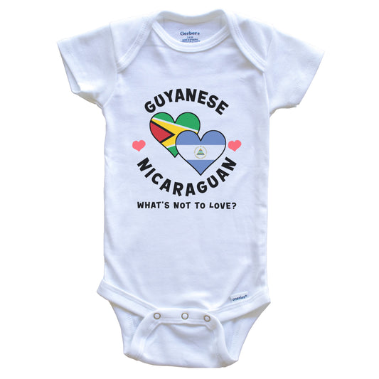 Guyanese Nicaraguan What's Not To Love Heart Flags Baby Bodysuit