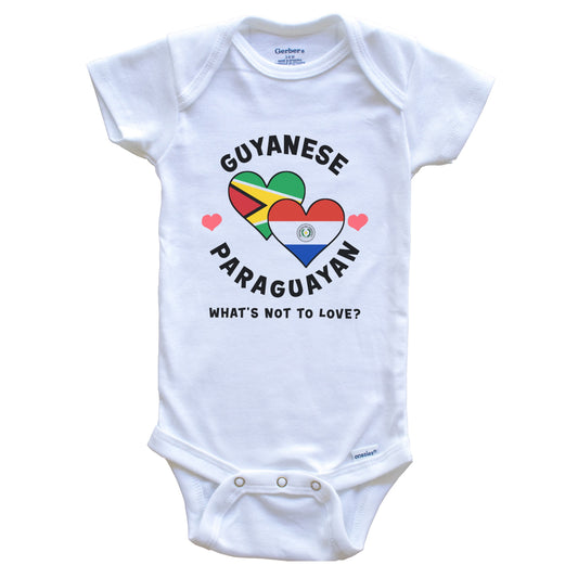 Guyanese Paraguayan What's Not To Love Heart Flags Baby Bodysuit