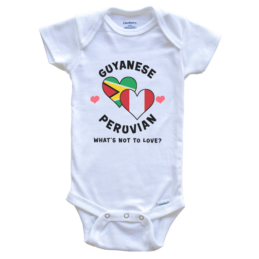 Guyanese Peruvian What's Not To Love Heart Flags Baby Bodysuit