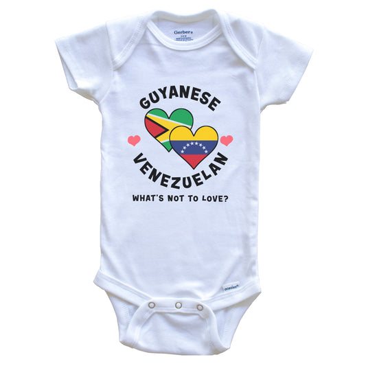 Guyanese Venezuelan What's Not To Love Heart Flags Baby Bodysuit