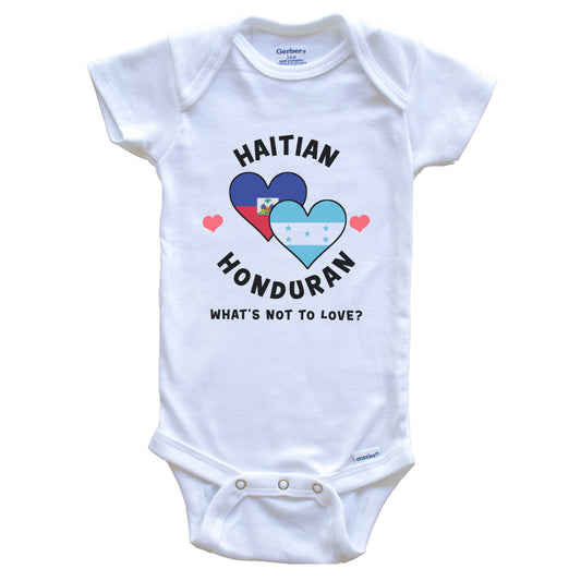 Haitian Honduran What's Not To Love Heart Flags Baby Bodysuit