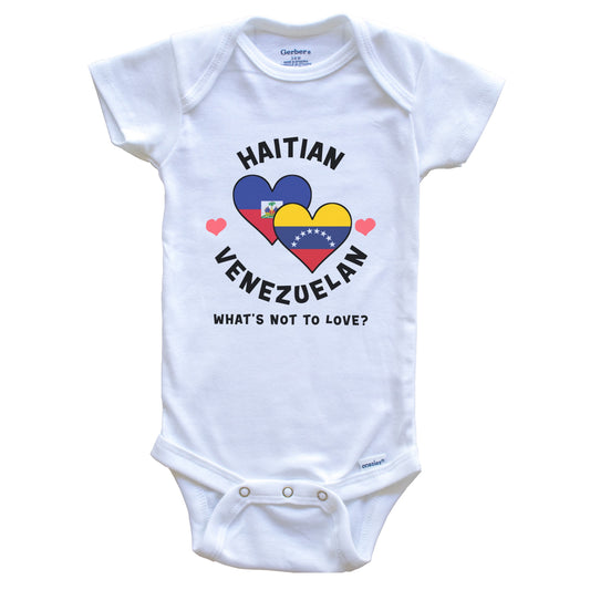 Haitian Venezuelan What's Not To Love Heart Flags Baby Bodysuit