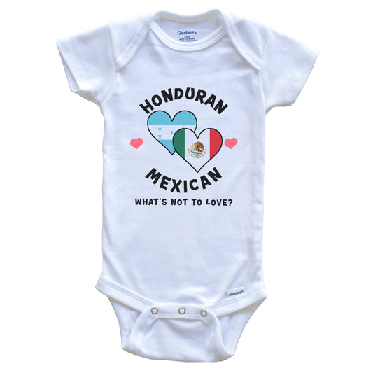 Honduran Mexican What's Not To Love Heart Flags Baby Bodysuit