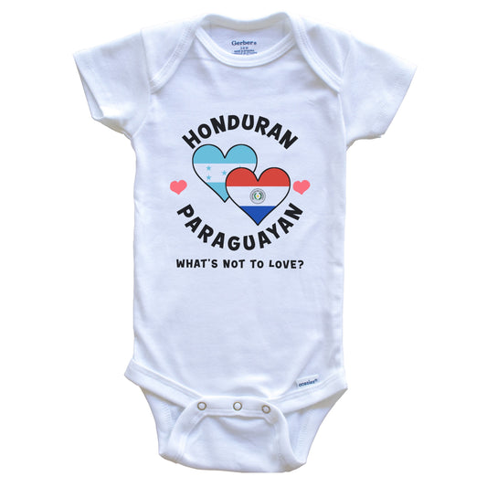 Honduran Paraguayan What's Not To Love Heart Flags Baby Bodysuit