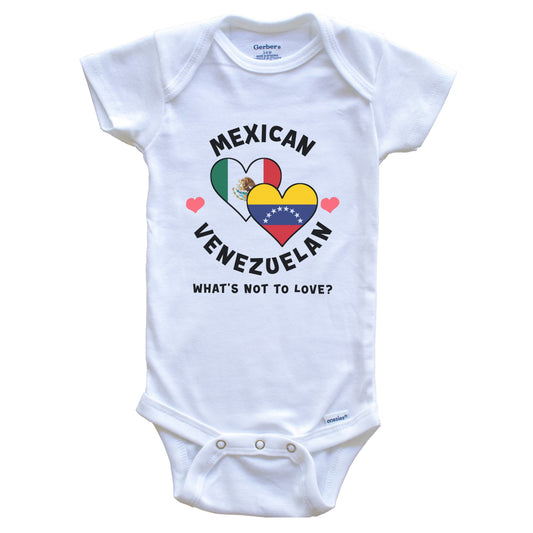 Mexican Venezuelan What's Not To Love Heart Flags Baby Bodysuit