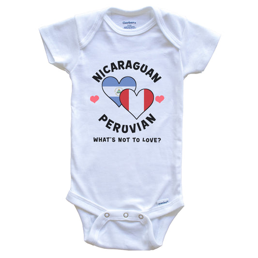 Nicaraguan Peruvian What's Not To Love Heart Flags Baby Bodysuit