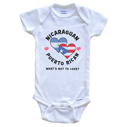 Nicaraguan Puerto Rican What's Not To Love Heart Flags Baby Bodysuit