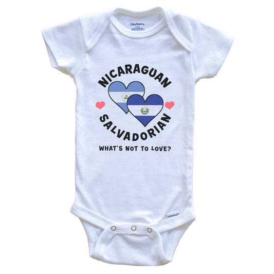 Nicaraguan Salvadorian What's Not To Love Heart Flags Baby Bodysuit