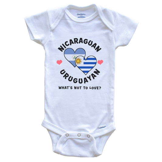 Nicaraguan Uruguayan What's Not To Love Heart Flags Baby Bodysuit