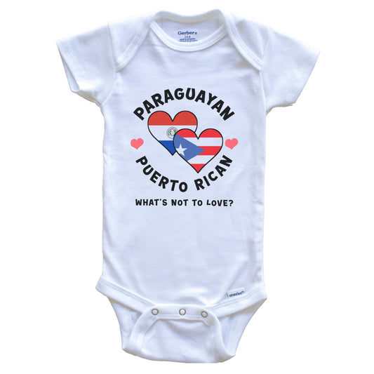 Paraguayan Puerto Rican What's Not To Love Heart Flags Baby Bodysuit