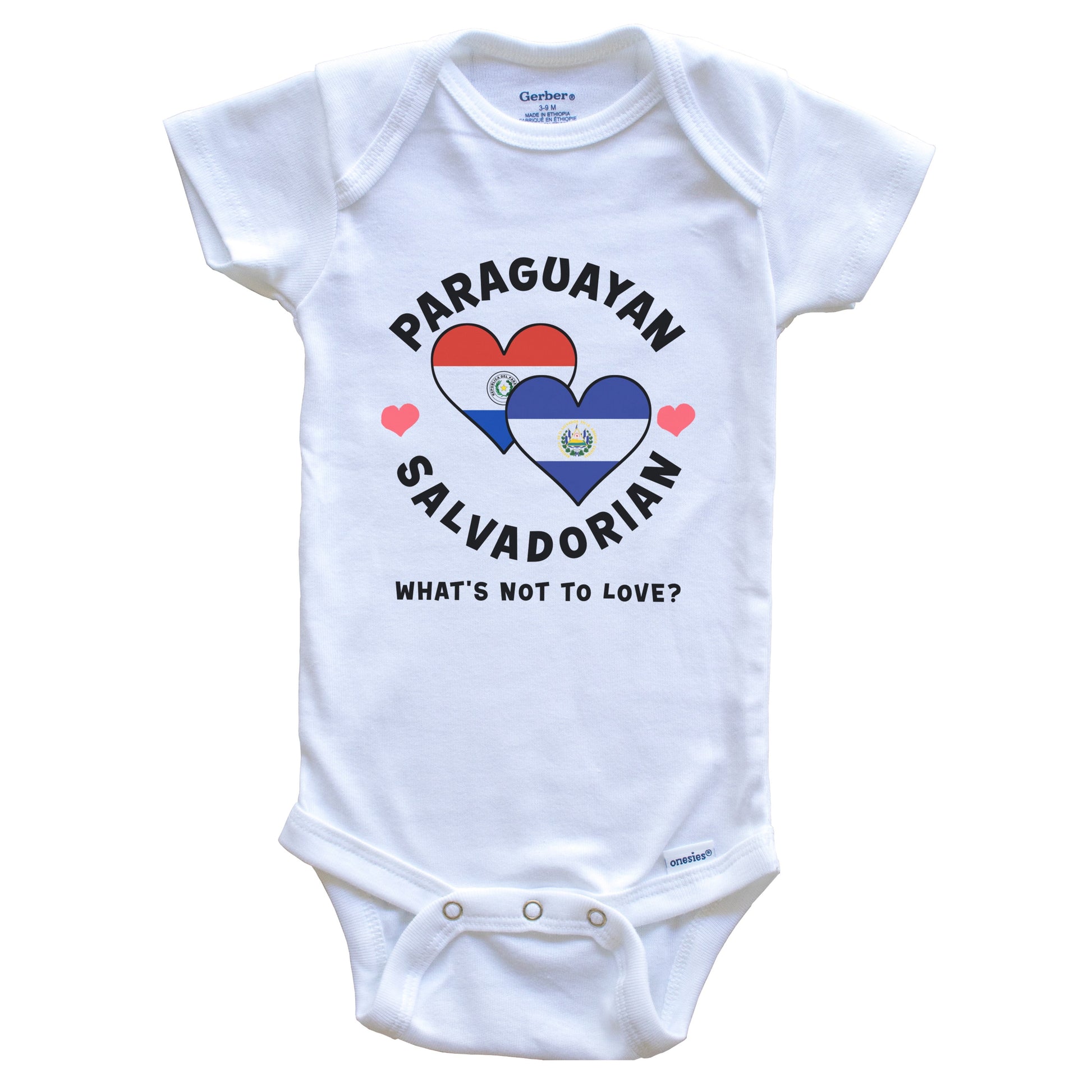 Paraguayan Salvadorian What's Not To Love Heart Flags Baby Bodysuit