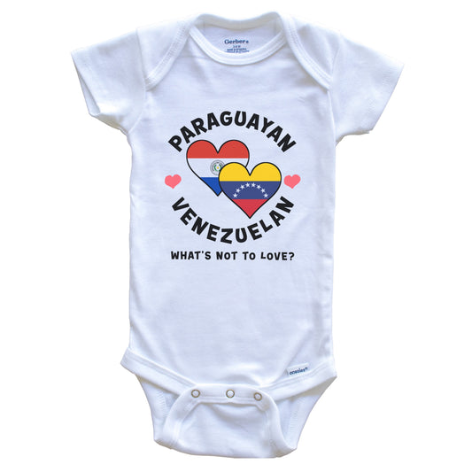 Paraguayan Venezuelan What's Not To Love Heart Flags Baby Bodysuit