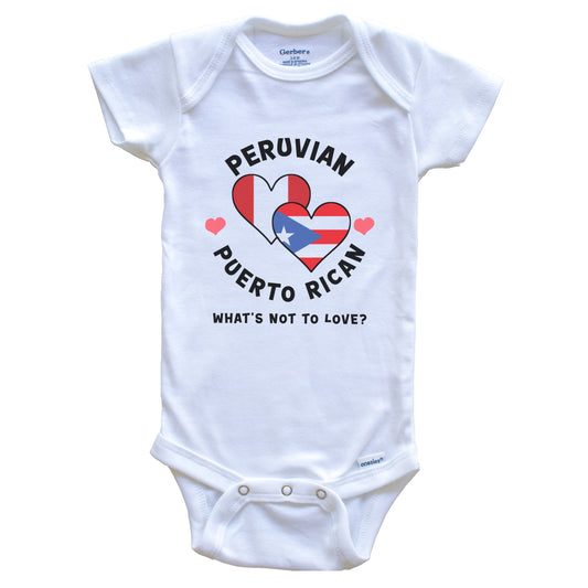 Peruvian Puerto Rican What's Not To Love Heart Flags Baby Bodysuit