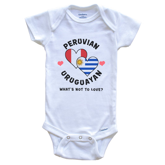 Peruvian Uruguayan What's Not To Love Heart Flags Baby Bodysuit