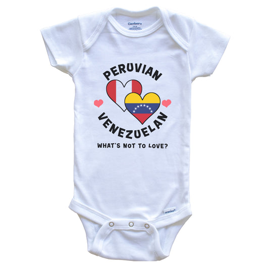 Peruvian Venezuelan What's Not To Love Heart Flags Baby Bodysuit